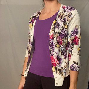 Floral Cardigan White House Black Market